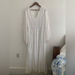White wedding dress white maxi dress relaxed cottage core comfortable boho